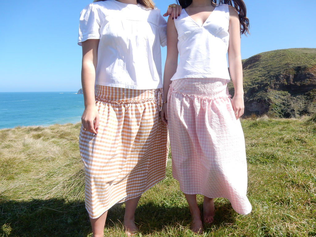 Sophie Wrap Skirt Mustard Gingham